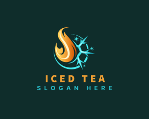 Snowflake Heat Temperature logo design