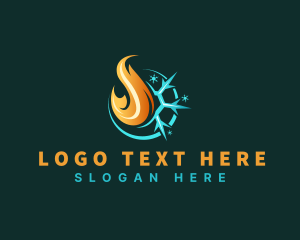 Gas - Snowflake Heat Temperature logo design