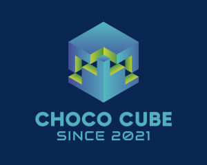 Digital 3D Cube Software  logo design