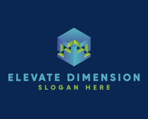 Digital 3D Cube Software  logo design