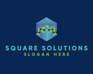 Digital 3D Cube Software  logo design