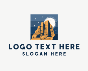 Monument Rocks - Rock Mountain Landscape logo design