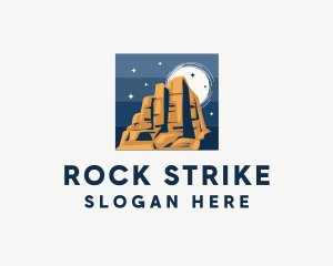 Rock Mountain Landscape logo design