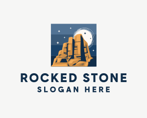 Rock Mountain Landscape logo design