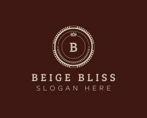 Beige - Crown Wreath Royalty logo design