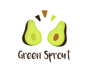 Organic Avocado Halves logo design