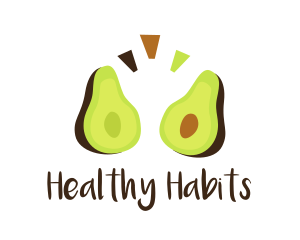 Organic Avocado Halves logo design