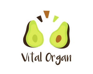 Organic Avocado Halves logo design