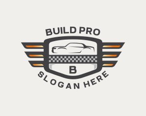 Racing - Racing Car Vehicle Shield logo design