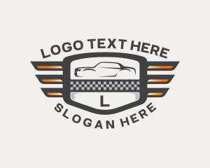 Vehicle - Racing Car Vehicle Shield logo design