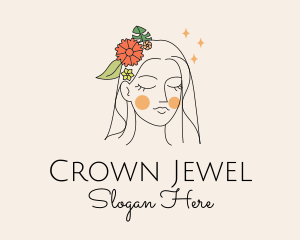 Headpiece - Woman Makeup Beauty logo design