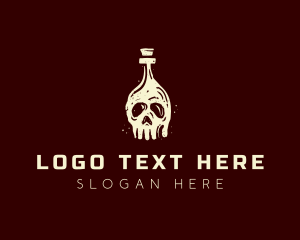 Alcohol - Skull Bottle Beverage logo design