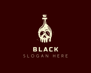 Skull Bottle Beverage logo design
