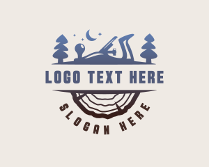 Pine Tree - Carpentry Woodworking Tools logo design