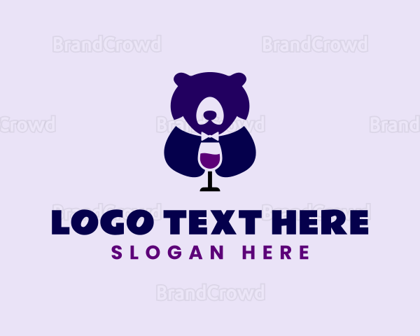 Bear Wine Glass Logo