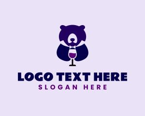 Glass - Bear Wine Glass logo design