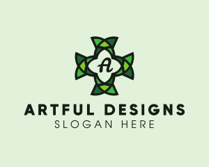 Religious Cross Mosaic logo design