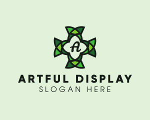 Religious Cross Mosaic logo design