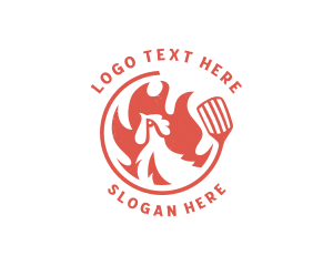 Hot - Flame Chicken Grill logo design