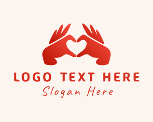 Finger Heart - Couple Heart Hands logo design