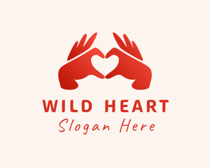 Couple Heart Hands logo design