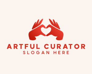 Couple Heart Hands logo design