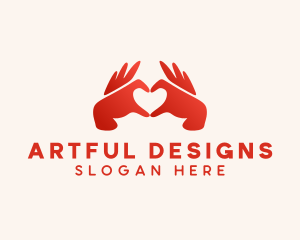 Couple Heart Hands logo design