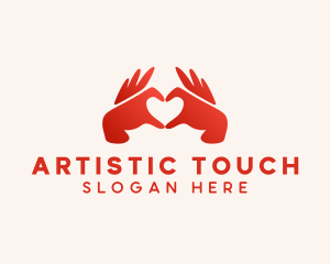 Couple Heart Hands logo design