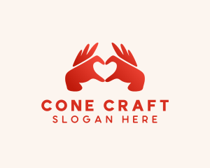 Couple Heart Hands logo design