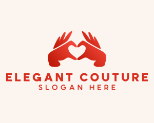 Couple Heart Hands logo design