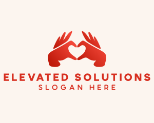 Couple Heart Hands logo design