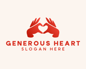 Couple Heart Hands logo design