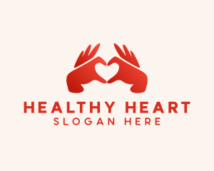 Couple Heart Hands logo design