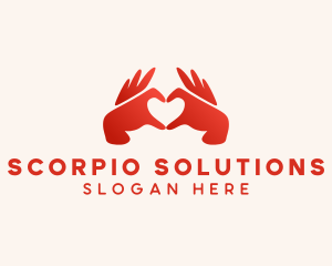 Couple Heart Hands logo design