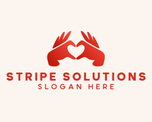 Couple Heart Hands logo design