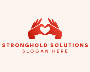 Couple Heart Hands logo design