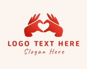 Caregiver - Couple Heart Hands logo design