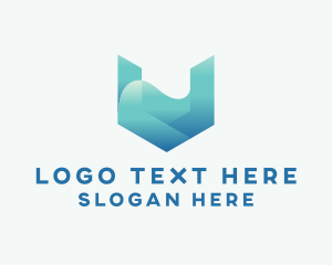 Wave - Elegant U Wave logo design