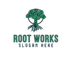 Root - Natural Tree Plant logo design
