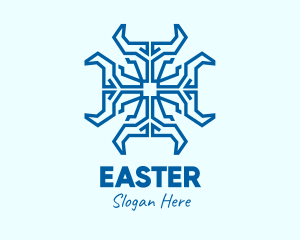 Blue Spiritual Cross  Logo