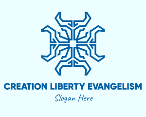 Blue Spiritual Cross  logo design