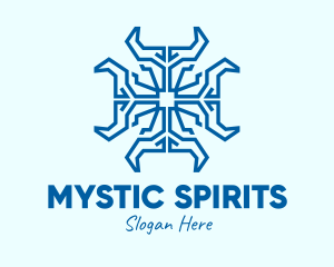 Blue Spiritual Cross  logo design