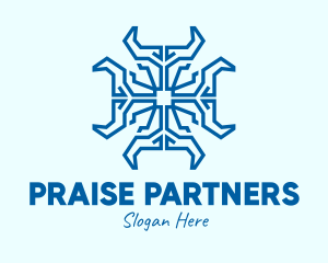 Praise - Blue Spiritual Cross logo design