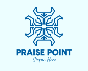 Praise - Blue Spiritual Cross logo design