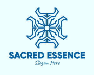 Blue Spiritual Cross  logo design