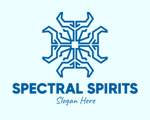 Blue Spiritual Cross  logo design