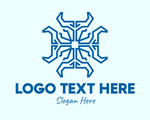 Almighty - Blue Spiritual Cross logo design