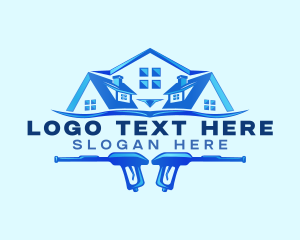 Roof Power Wash Cleaning logo design