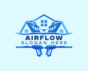 Roof Power Wash Cleaning logo design