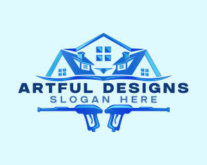 Roof Power Wash Cleaning logo design